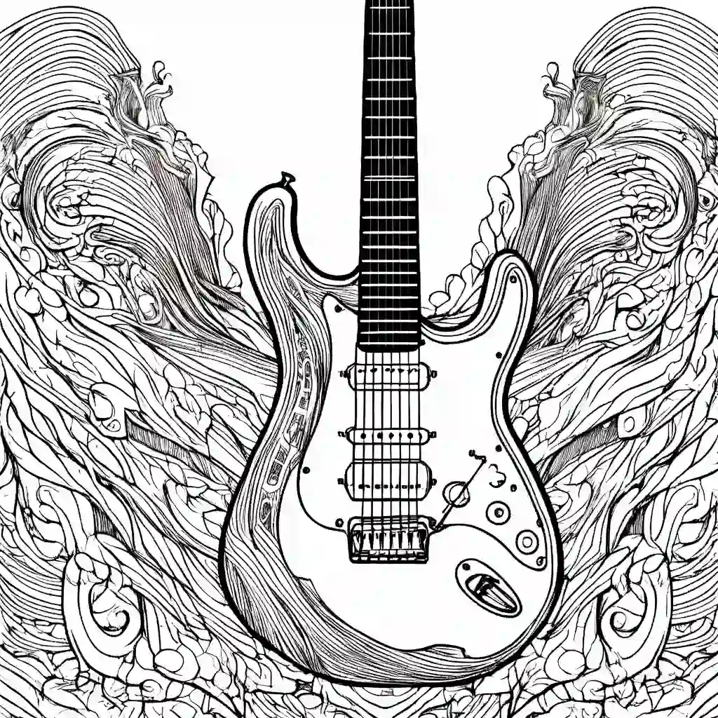 Electric guitar coloring pages